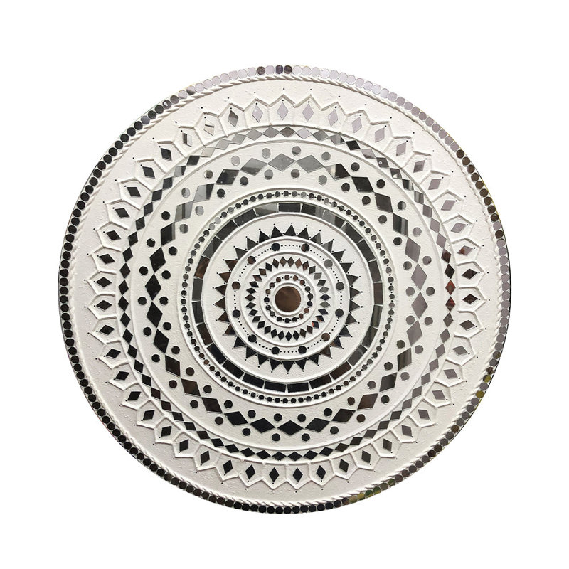 Bungalow Rose Colbey Round Wall Mirror Decor Handmade Mirror Wall Art